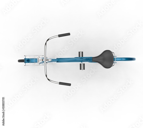Illustration: Blue Vintage Bicycle Top View Blue Vintage Bicycle Top View