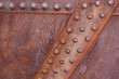 Old rusted metal background with knobbed design