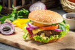Closeup of burger made ​​from vegetables