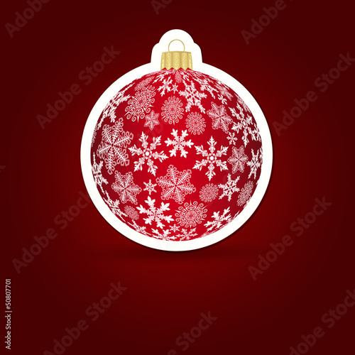 Vector: Christmas background. Sticker ball. Christmas background. Sticker ball.