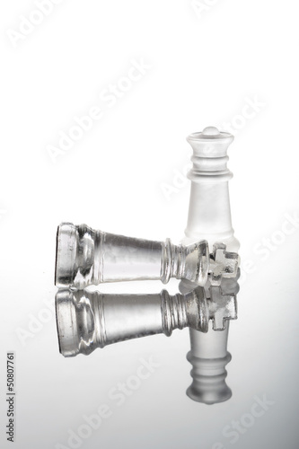 Photo: Check mate chess glass pieces Check mate chess glass pieces