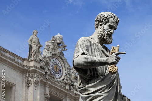 Photo: Statue of Saint Peter the Apostle in Rome, Italy Statue of Saint Peter the Apostle in Rome, Italy