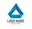 Logo abstract element blue isolated on white