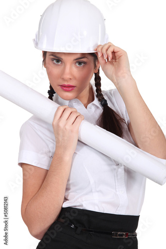 Photo: Flirtatious brunette architect Flirtatious brunette architect