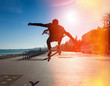 Silhouette of skateboarder