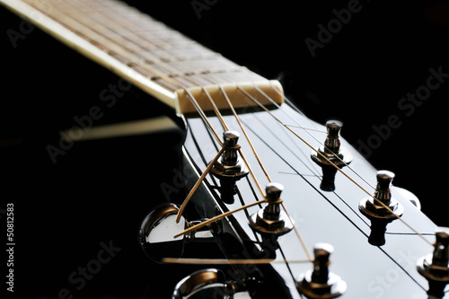 Photo: neck of black guitar neck of black guitar