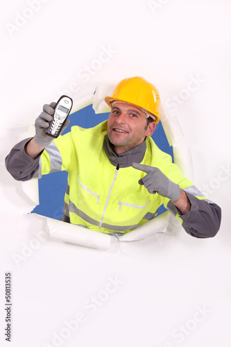 Photo: craftsman holding a cell craftsman holding a cell