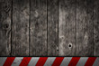 Illustration: wooden background with warning bar wooden background with warning bar