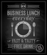Vintage Bussiness Lunch Poster. Vector illustration.
