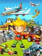 The vehicles - the label with kid - illustration