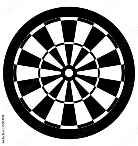 Vector: Dartboard black and white vector Dartboard black and white vector