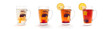 The process of making tea in a glass cup with a lemon. Tea bag.