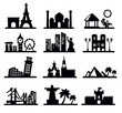 travel and landmarks icons
