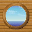 Sea in a ship window