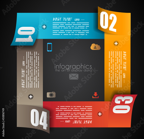 Vector: Infographic design template with paper tags Infographic design template with paper tags