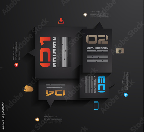 Vector: Infographic design template with paper tags Infographic design template with paper tags
