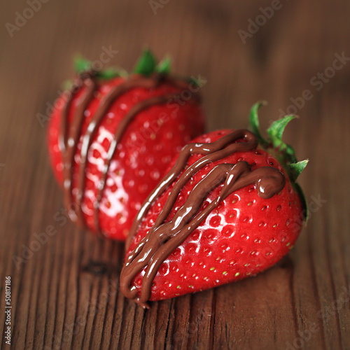 Photo: Erdbeeren mit Schokosoße Erdbeeren mit Schokosoße