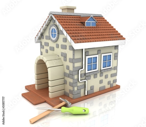 Illustration: repairs of the house ( tools, helmet construction) repairs of the house ( tools, helmet construction)