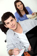 Young man using a laptop