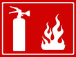 fire extinguisher symbol board vector illustration