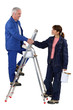 Decorators shaking hands