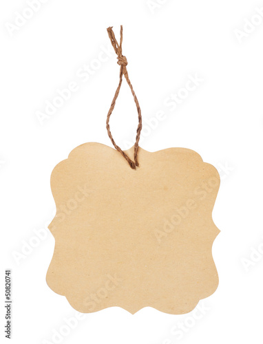 Photo: label (tag) isolated on white background label (tag) isolated on white background