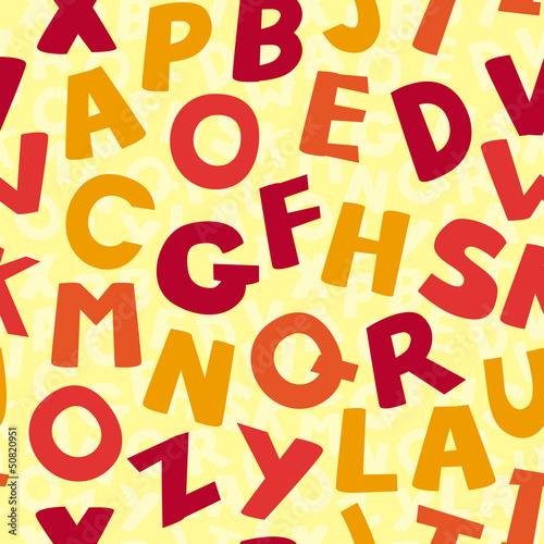 Vector: Vector seamless pattern with cartoon letters Vector seamless pattern with cartoon letters