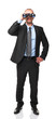 man with binoculars
