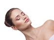 Photo: close-up portrait of a lying young woman close-up portrait of a lying young woman