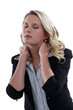 Woman with neck pain