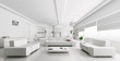 Illustration: Interior of modern white living room rendering Interior of modern white living room rendering