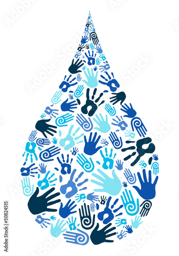 Vector: Save water diversity hand shape Save water diversity hand shape