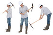 Woker holding pick axe
