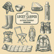 retro camping and outdoor equipment