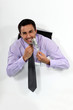 Photo: Happy businessman holding lots of money Happy businessman holding lots of money