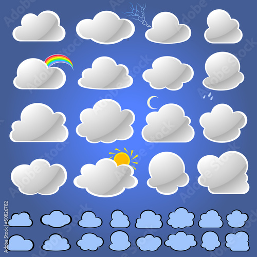 Vector: Natural Cloud Icons Collection Natural Cloud Icons Collection