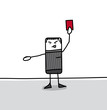 Arbitre qui sort un carton rouge