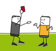 Arbitre qui sort un carton rouge