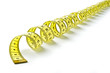 Measuring tape isolated over white