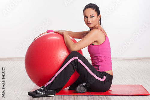 Photo: Woman with fitness ball Woman with fitness ball