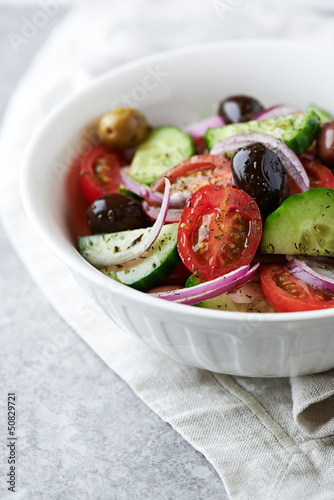 Photo: Mediterranean-style salad with marinated olives Mediterranean-style salad with marinated olives