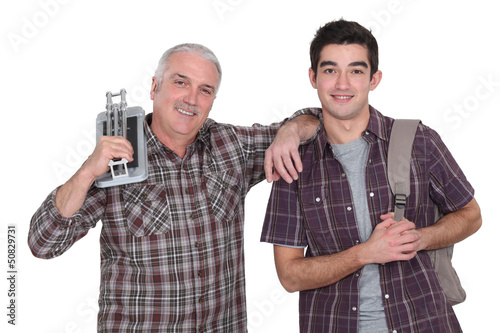 Photo: Builder and apprentice Builder and apprentice