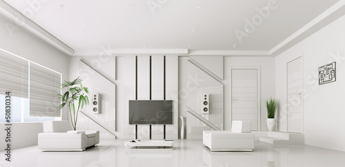 Illustration: Interior of modern living room 3d Interior of modern living room 3d