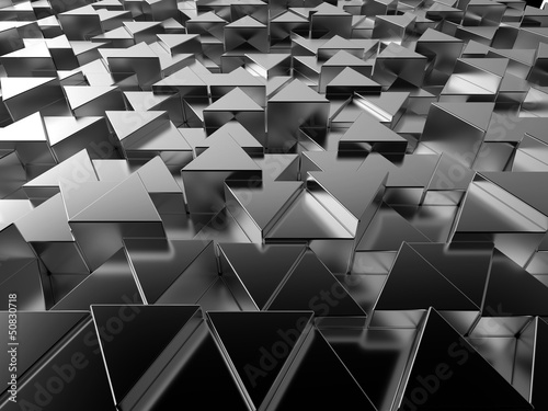  Shiny triangular metal bars background