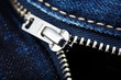Close-up from blue jeans with zipper