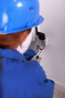 Female electrician installing a continental socket