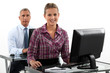 Business people working at computers