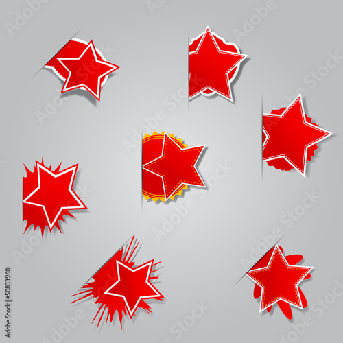Vector: Set of different labels star. Set of different labels star.
