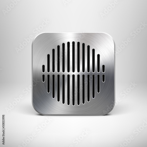 Vector: Technology App Icon Blank Template with Metal Texture Technology App Icon Blank Template with Metal Texture