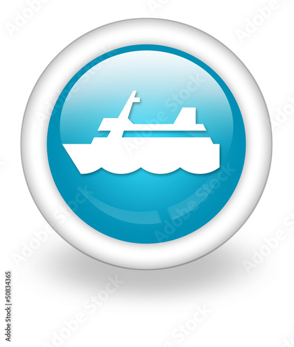 Illustration: Light Blue Icon "Cruise Liner" Light Blue Icon "Cruise Liner"